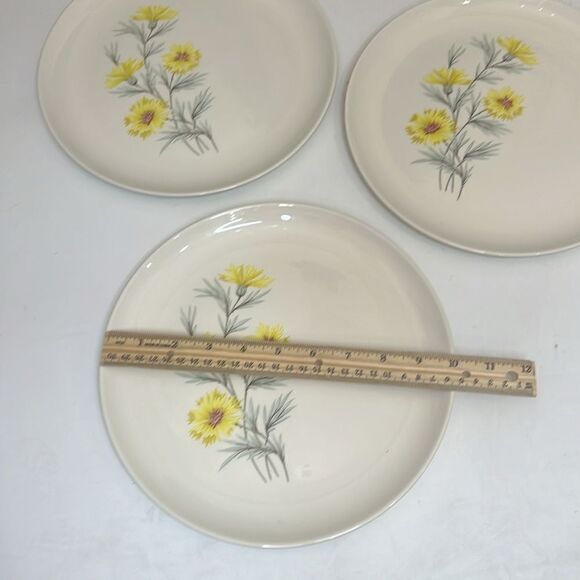 Taylor Smith & Taylor Golden Button Plates True Underglaze Oven Proof Set Of 3 - Picture 4 of 6